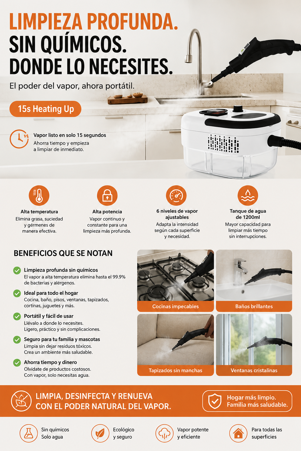 Potente Máquina de Limpieza a Vapor: Higiene Total para tu Hogar